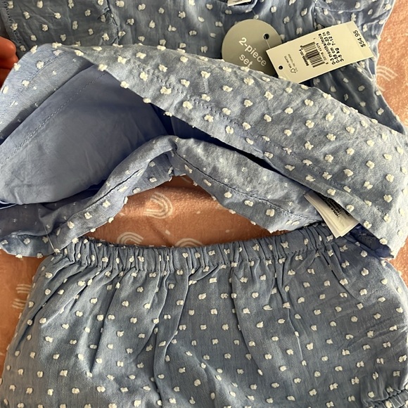 NWT Baby Gap blue and white cotton summer dress with bloomers size 0-3 m - Picture 4 of 4